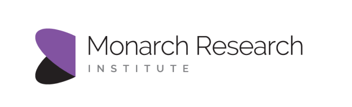 Monarch Research Institute logo with a description about Professor Paul Fitzgerald's leadership in developing emerging treatments and tailoring existing ones to help more patients.